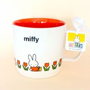 Magenta Miffy White and Orange Spring Tulip Mug